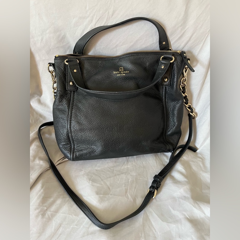 Kate Spade black and gold crossbody purse